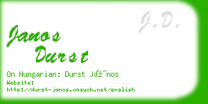 janos durst business card